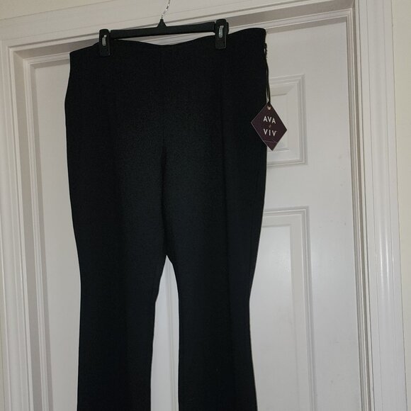 Ava & Viv Pull on Flared Bottom Black Dress Pants - New Never Used - Picture 1 of 2